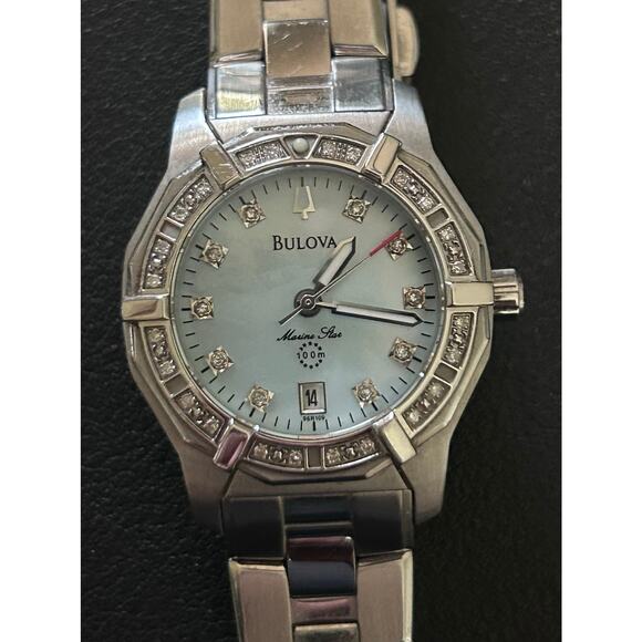 Bulova Marine Star Date Watch 96R109, blue face main image 14
